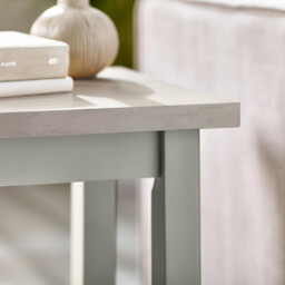 Eden Rectangular Whitewashed & Light Grey Wooden Side Table - thumbnail 4