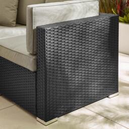 Furniturebox Orlando Black & Grey 10 Seat Modular Garden Sofa, Rattan in Black/Grey - Size: 72x75x72 cm - thumbnail 9