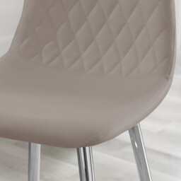 2x Corona Cappuccino Beige Faux Leather Counter Stools Silver Legs - thumbnail 3