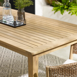Asa Wood & Wicker 6 Seat Garden Dining Set - thumbnail 3