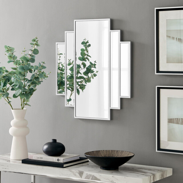 Deco Silver Small 1920s Inspired Wall Mirror - image 1