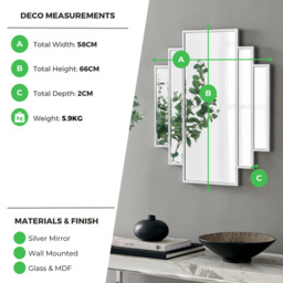 Deco Silver Small 1920s Inspired Wall Mirror - thumbnail 3