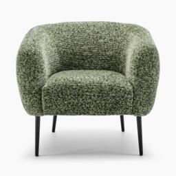 Furniturebox Veda Green Fabric Accent Tub Chair, Polyester in Green/Black - Size: 70.5x72x79.5 cm - thumbnail 4