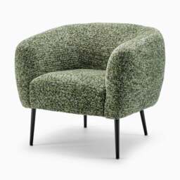 Furniturebox Veda Green Fabric Accent Tub Chair, Polyester in Green/Black - Size: 70.5x72x79.5 cm - thumbnail 3