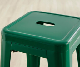 2x Colton Dark Green Metal 'Tolix' Style Bar Stools - thumbnail 2