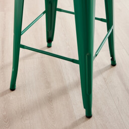 2x Colton Dark Green Metal 'Tolix' Style Bar Stools - thumbnail 3