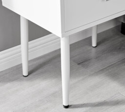 Taylor 2 Drawer White Bedside Table Silver Handles - thumbnail 3