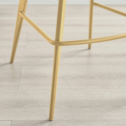 2x Juniper Cappuccino Beige Velvet Counter Stools Gold Legs - thumbnail 4