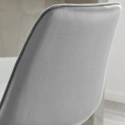 2x Pesaro Grey Velvet Counter Stools Silver Legs - thumbnail 4