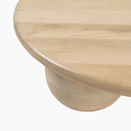 Olympus Round White Oak Wood Sphere Leg Coffee Table - thumbnail 2