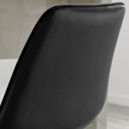 2x Pesaro Black Velvet Counter Stools Silver Legs - thumbnail 4