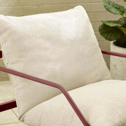 Syros Berry Red Metal & Cream 4 Seat Garden Sofa Set - thumbnail 4