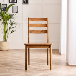2x Lynton Dark Walnut Effect Solid Wood Dining Chairs - thumbnail 3