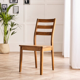 2x Lynton Dark Walnut Effect Solid Wood Dining Chairs - thumbnail 2