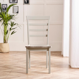 2x Whitby Whitewashed & Grey Solid Wood Dining Chairs - thumbnail 3