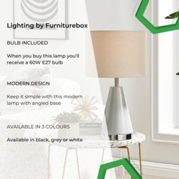 Zoe Grey and Silver Metal Table Lamp - thumbnail 3