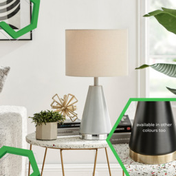 Zoe Grey and Silver Metal Table Lamp - thumbnail 4