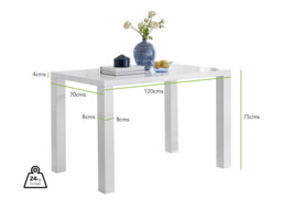 Pivero 4 White Dining Table and 4 Pesaro Silver Leg Chairs - thumbnail 2