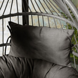 Grey Rattan & Grey Garden Hanging Egg Chair Seat - thumbnail 4