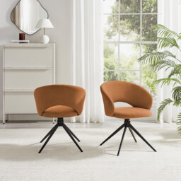 Anika Terracotta Orange Fabric Swivel Office Chair - thumbnail 3