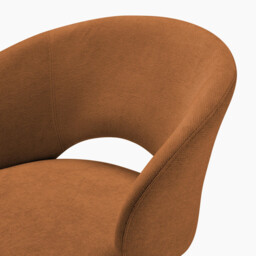 Anika Terracotta Orange Fabric Swivel Office Chair - thumbnail 3