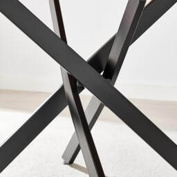 Leonardo Rectangular Oak Veneer and Black Metal 6 Seater Dining Table - thumbnail 4