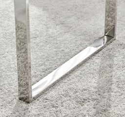 Miami Rectangular Glass and Silver Coffee Table - thumbnail 4