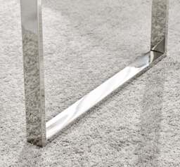 Furniturebox Miami Rectangular and Silver Coffee Table, Glass in Clear/Silver - Size: 60x45.5x120 cm - thumbnail 4