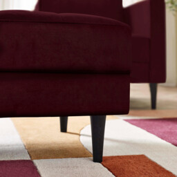 Jolene Maroon Velvet Footstool - thumbnail 4