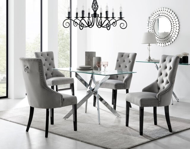 Leonardo 4 Table and 4 Belgravia Black Leg Chairs - image 1