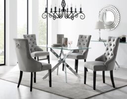 Leonardo 4 Table and 4 Belgravia Black Leg Chairs - thumbnail 1