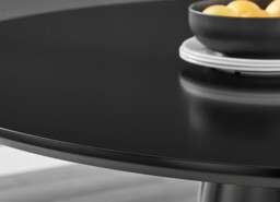 Palma Black Semi Gloss Round Dining Table & 4 Nora Black Leg Chairs - thumbnail 3