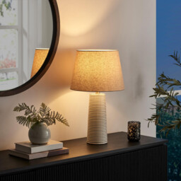 Agatha White Ceramic Table Lamp - thumbnail 3