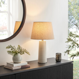 Agatha White Ceramic Table Lamp - thumbnail 2