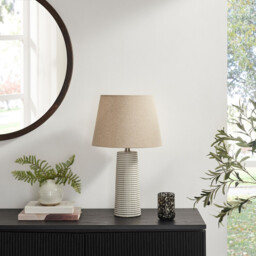 Agatha White Ceramic Table Lamp - thumbnail 1
