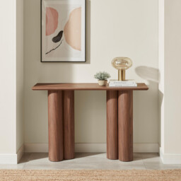 Sutton Walnut Veneer Wood Console Table - thumbnail 2