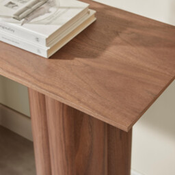 Sutton Walnut Veneer Wood Console Table - thumbnail 4