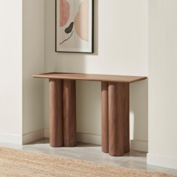 Sutton Walnut Veneer Wood Console Table - thumbnail 3