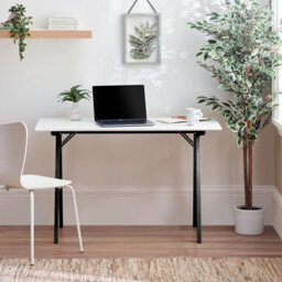 Ivan White and Black Wood Desk - thumbnail 2