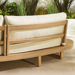 Wisley Wood & Cream 6 Seat Curved Garden Sofa Set - thumbnail 4