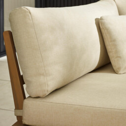 Wisley Wood & Cream 6 Seat Curved Garden Sofa Set - thumbnail 3