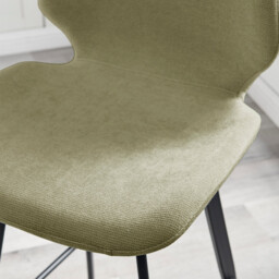 2x Nyla Sage Green Fabric Counter Stools Black Legs - thumbnail 3