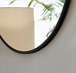 Emma Black Small Round Wall Mirror 60cm - thumbnail 4