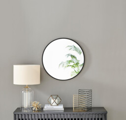 Emma Black Small Round Wall Mirror 60cm - thumbnail 3