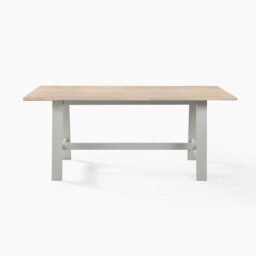 Blakeney Rectangular Whitewash & Light Grey Wood 6 Seater Dining Table - thumbnail 3