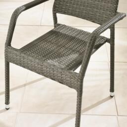 Furniturebox Antigua 4 Seat Round Table Garden Dining Set, Rattan in Grey - Size: 100x75x100 cm - thumbnail 5