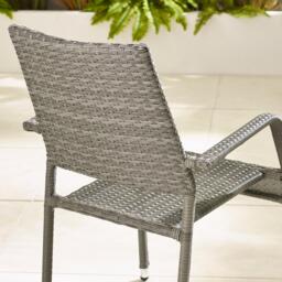 Furniturebox Antigua 4 Seat Round Table Garden Dining Set, Rattan in Grey - Size: 100x75x100 cm - thumbnail 4