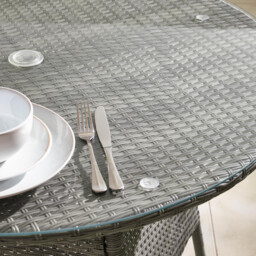Antigua Grey Rattan 4 Seat Round Table Garden Dining Set - thumbnail 3