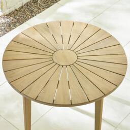 Furniturebox Tari 4 Seat Round Garden Dining Table, Wood in Natural - Size: 100x73x100 cm - thumbnail 2