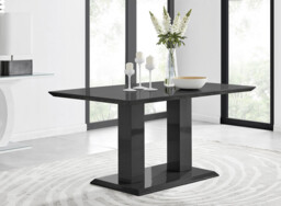 Imperia High Gloss Black Dining Table & 6 Calla Black Leg Chairs - thumbnail 2